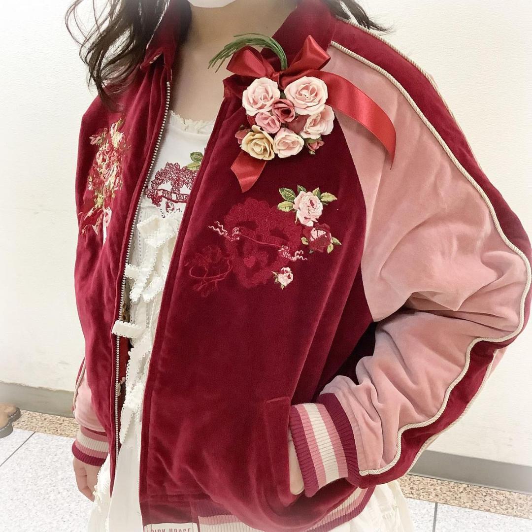 アンジェリークローズ刺繍入りリバーシブルブルゾン★PINKHOUSEピンクハウス