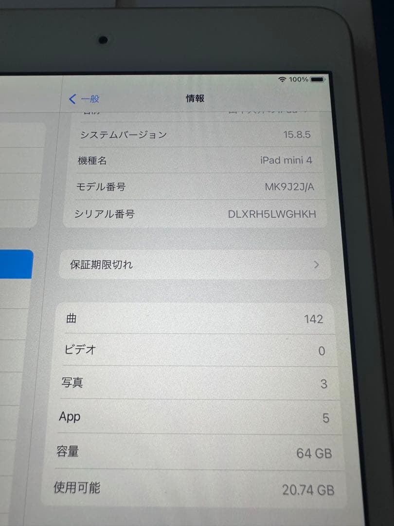 【付属品未使用 美品】iPad mini 4 Wi-Fi 64GB ゴールド