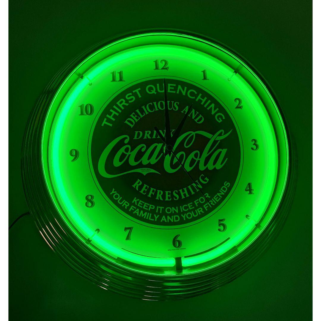 訳あり ネオン 壁掛け時計 コカコーラ レトロ 完動品 インテリア