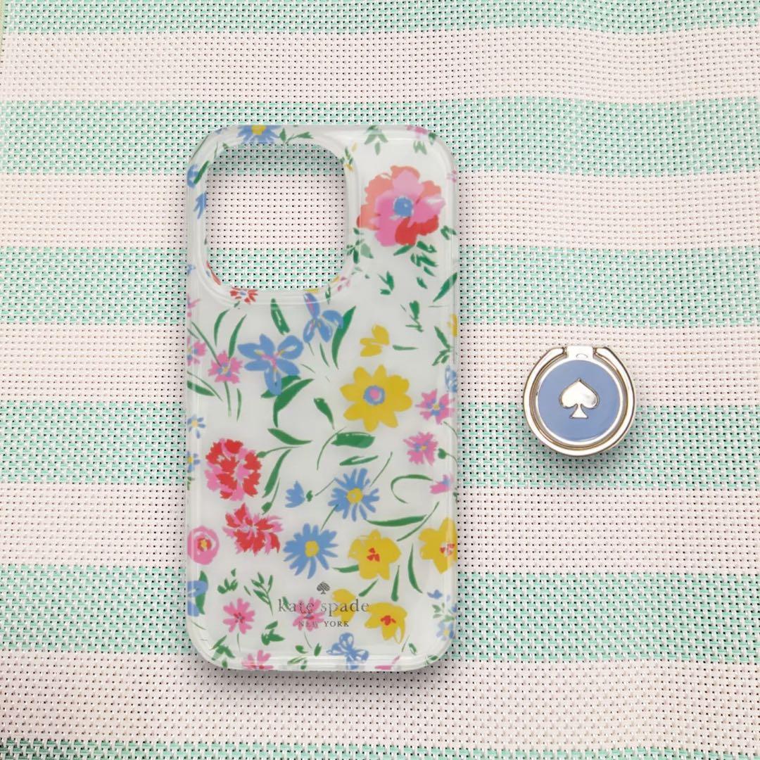 ☆新品☆KATE SPADE iPhone14Proケース　スマホリング付属