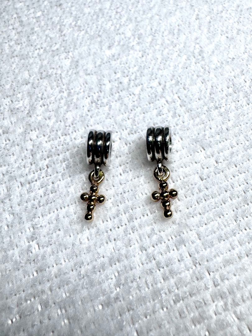 パンドラシルバー925と ❣️14k❣️ゴルド クロスチャーム