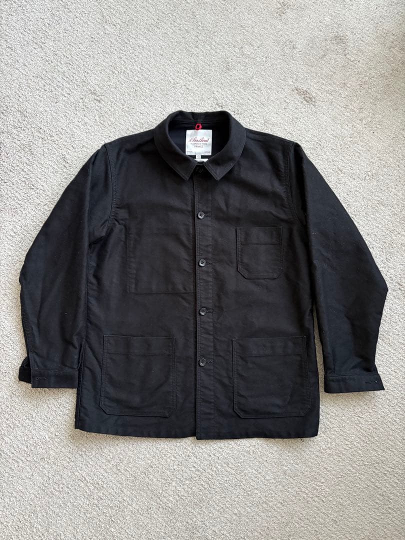 Le Sans Pareil ブラックカバーオール 42 ブラックモールスキン