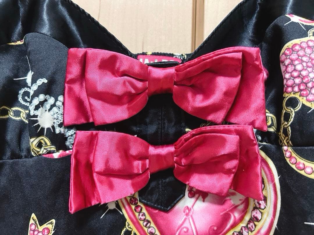 MARS♡AliceTime柄♡アリスタイム♡胸元リボン♡キャミトップス♡BK