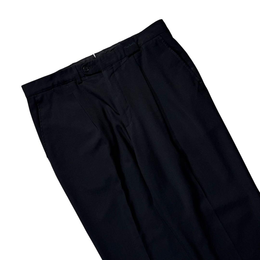 ピエールカルダン メンズ スラックス ビンテージ ワイドパンツ 黒 2タック