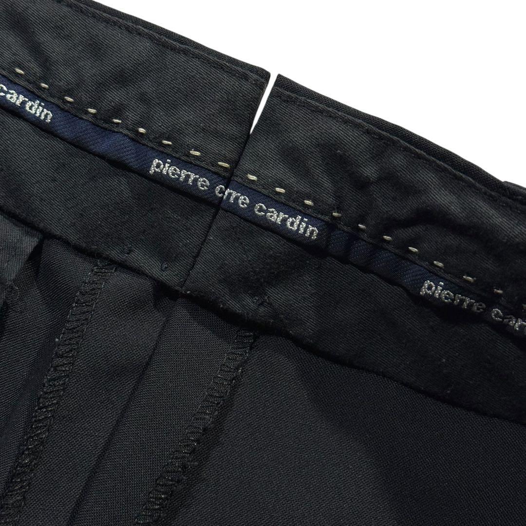 ピエールカルダン メンズ スラックス ビンテージ ワイドパンツ 黒 2タック