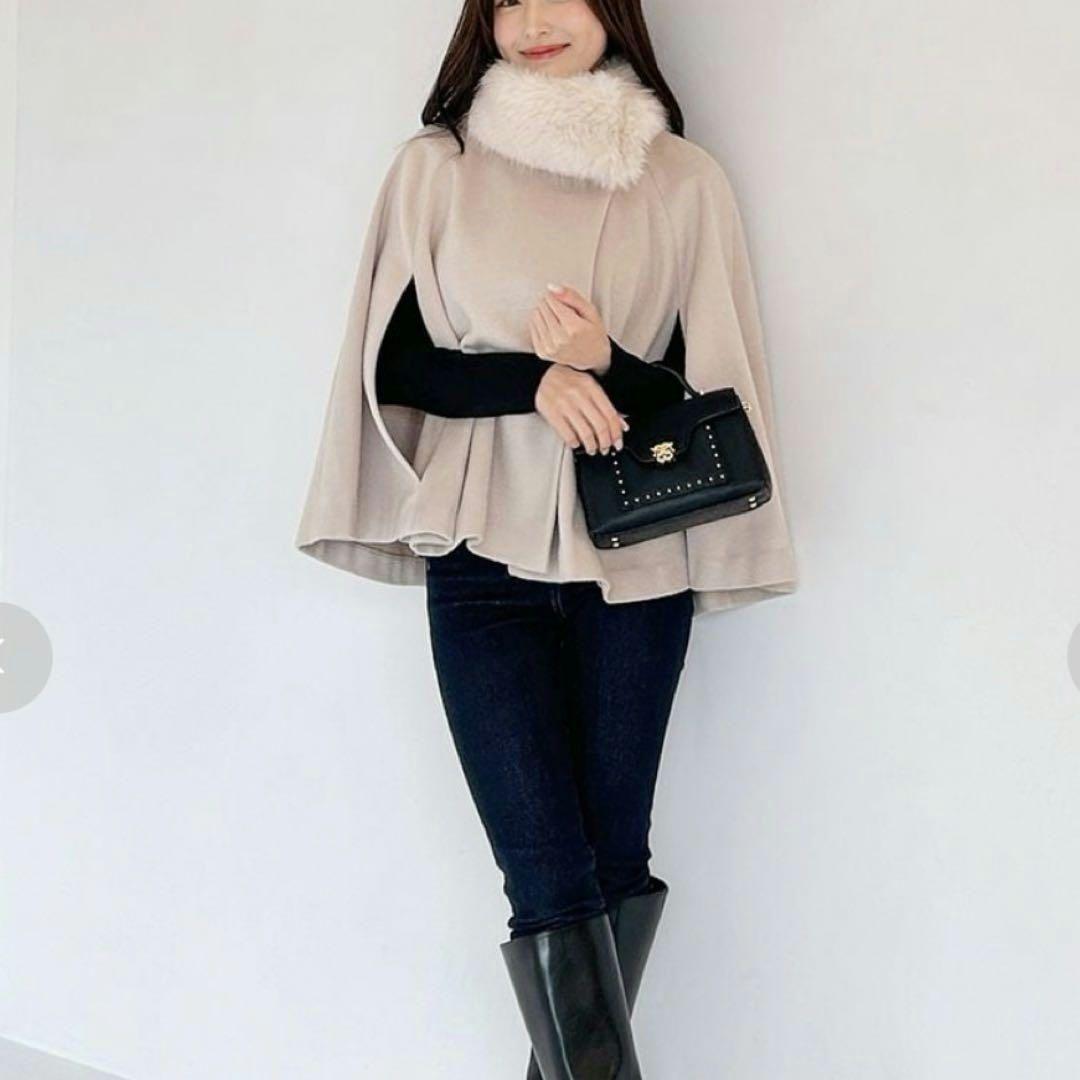 [ポピ]ショートケープコート