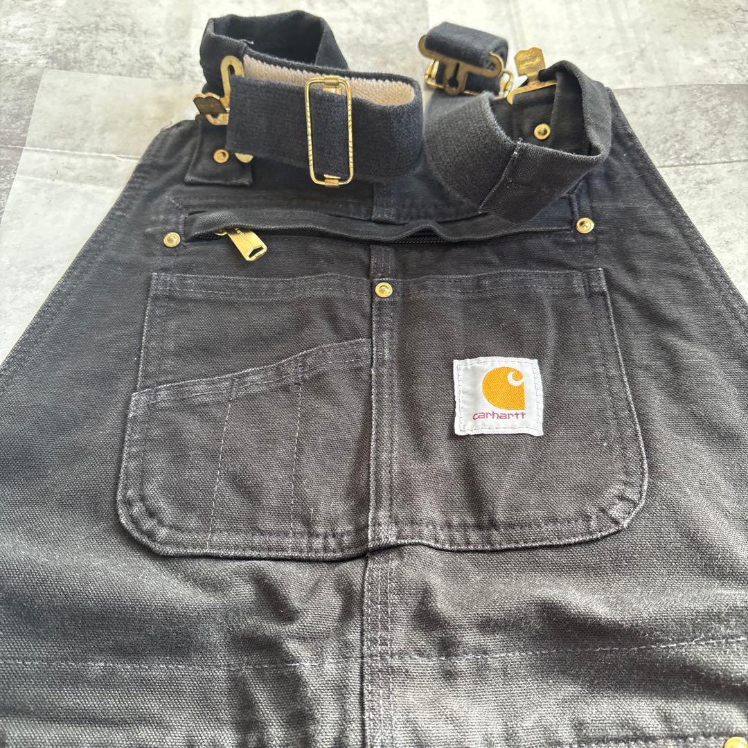 Carhartt ブラックオーバーオール　W32 L30