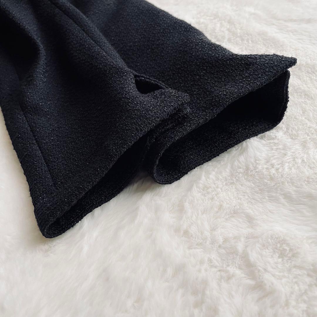 極美品✨ユナイテッドアローズ　セットアップ　ノーカラー　ツイード　紺　L