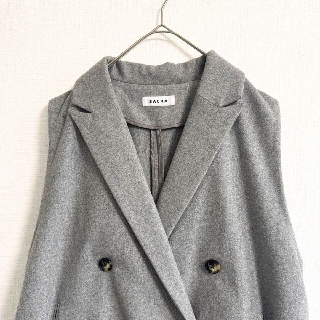SACRA LIGHT MELTON GILET グレー ジレ ベスト サクラ