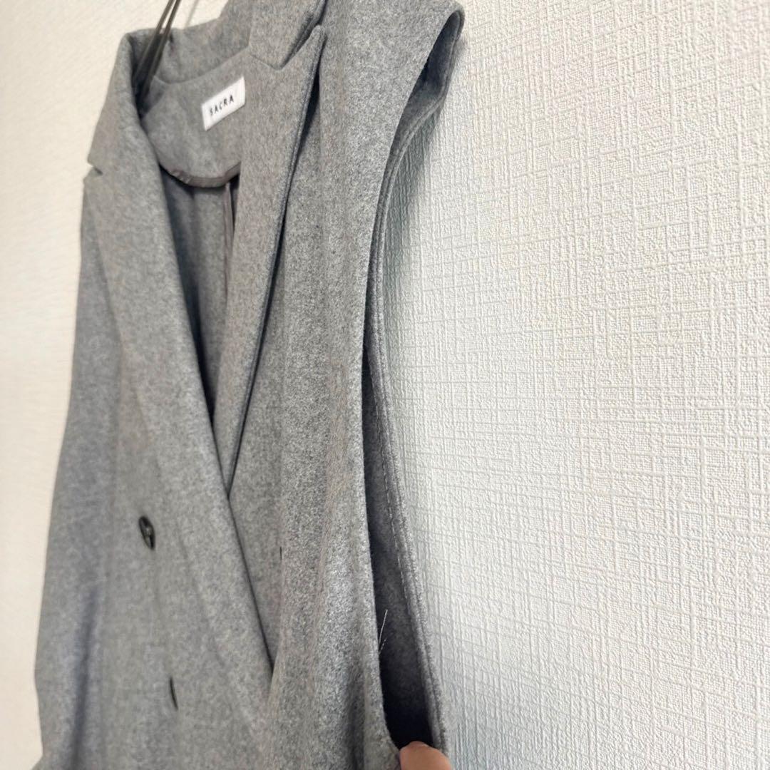 SACRA LIGHT MELTON GILET グレー ジレ ベスト サクラ