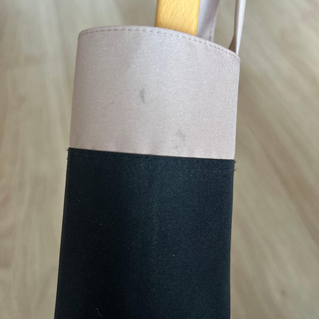 サンバリア100 折りたたみ日傘 ２段折 黒×ピンク