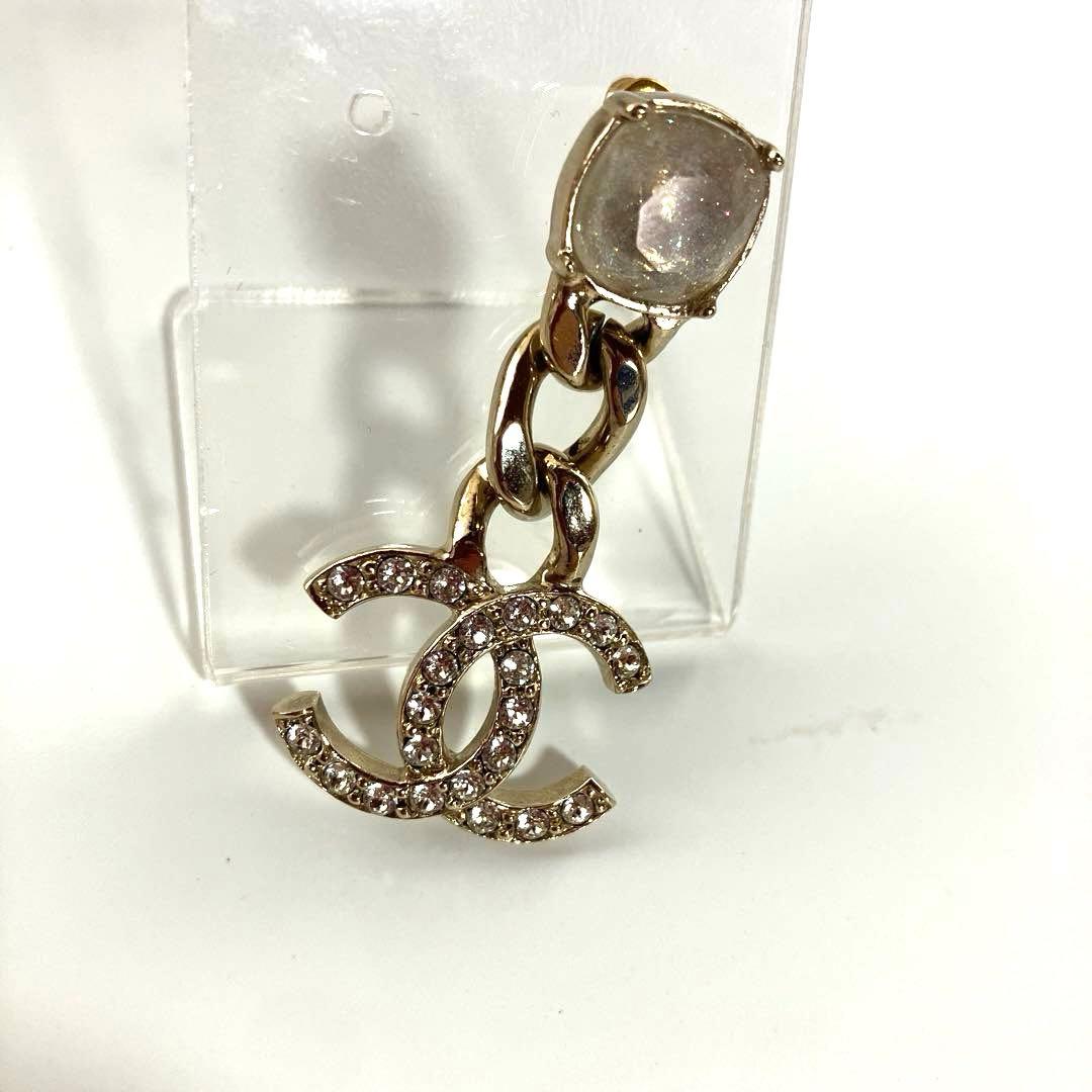 【美品】CHANEL シャネル ココマーク ラインストーン ピアス