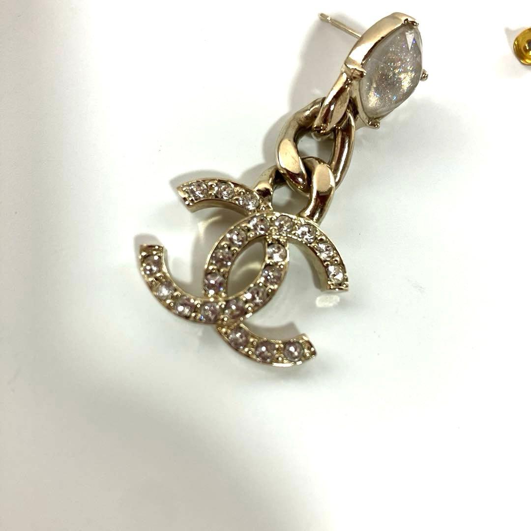 【美品】CHANEL シャネル ココマーク ラインストーン ピアス