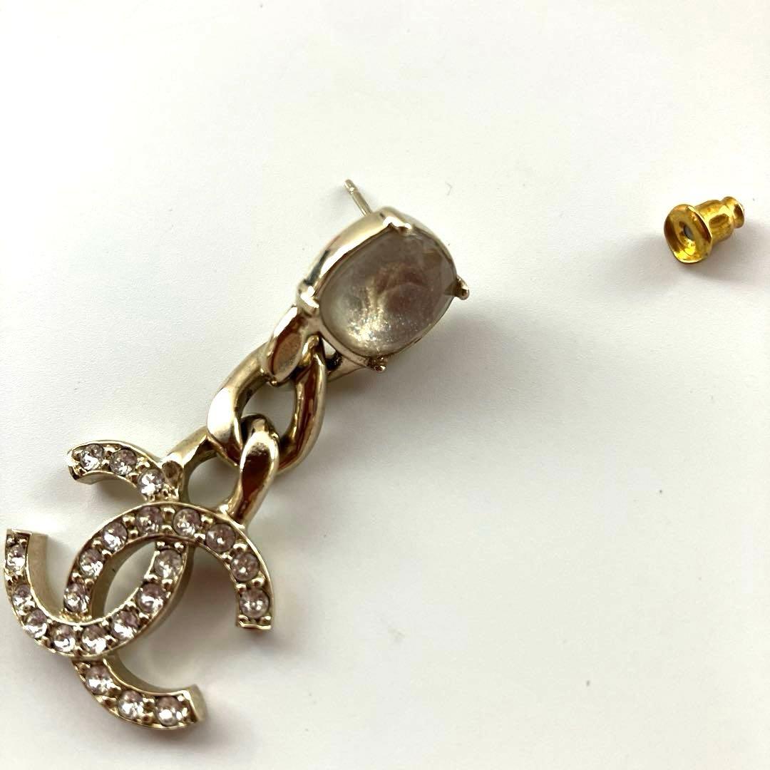 【美品】CHANEL シャネル ココマーク ラインストーン ピアス