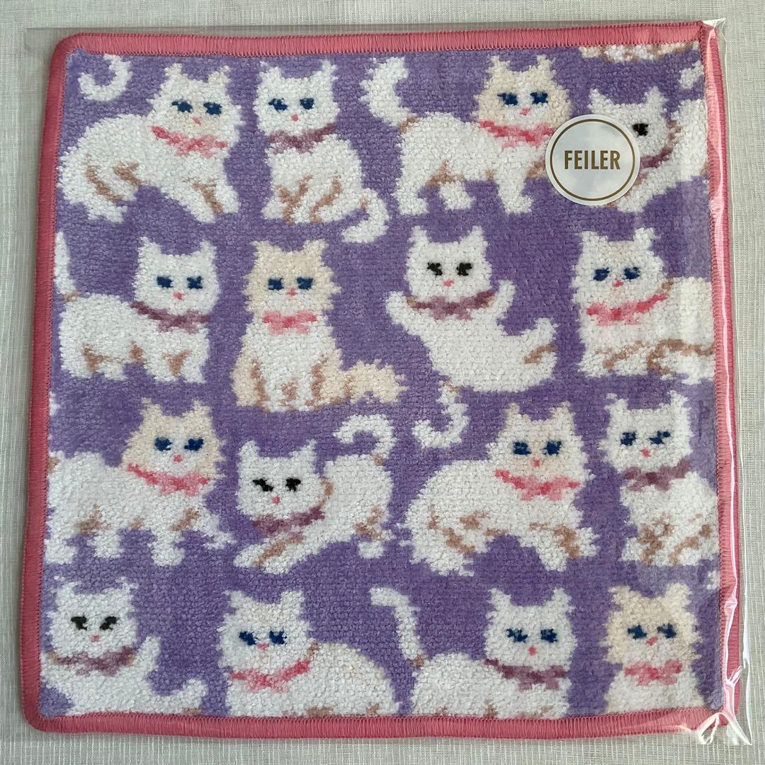 フェイラーハンカチ＊モフモフネコチャン　２枚セット【完売品】栞付き＊新品未使用