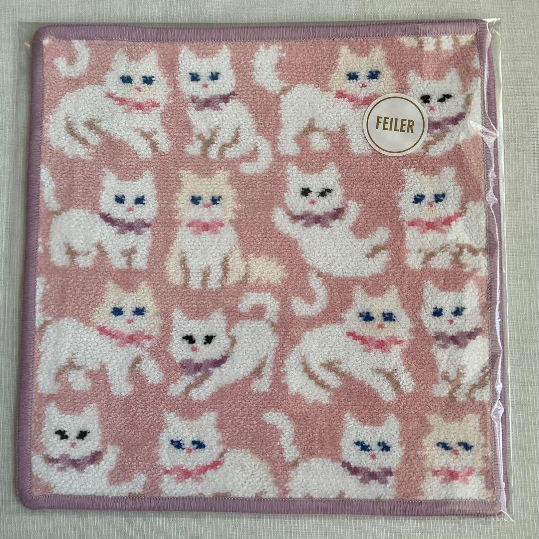 フェイラーハンカチ＊モフモフネコチャン　２枚セット【完売品】栞付き＊新品未使用