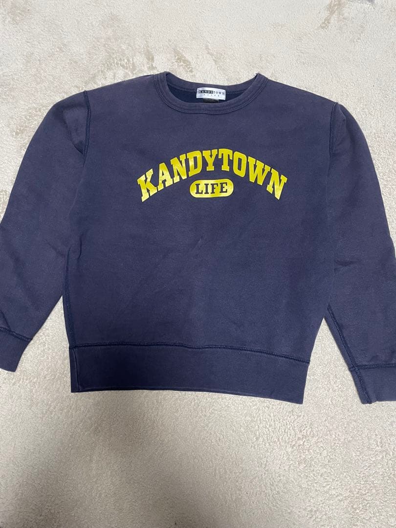 KANDYTOWN ロゴ スウェット セットアップ ネイビー×イエロー