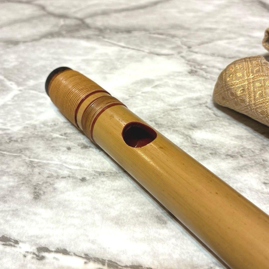 【美品】 篠笛 獅子田 七ッ穴 四本調子 お囃子用 ケース付き