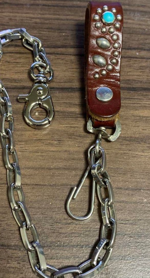 HTCレザー ウォレットチェーン ブラウン シルバー