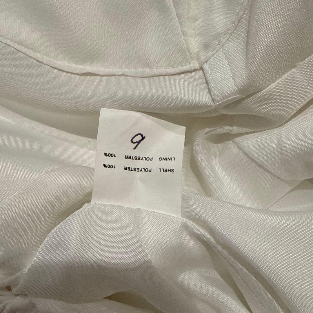 ビジュー付きストレートドレス エンパイアライン