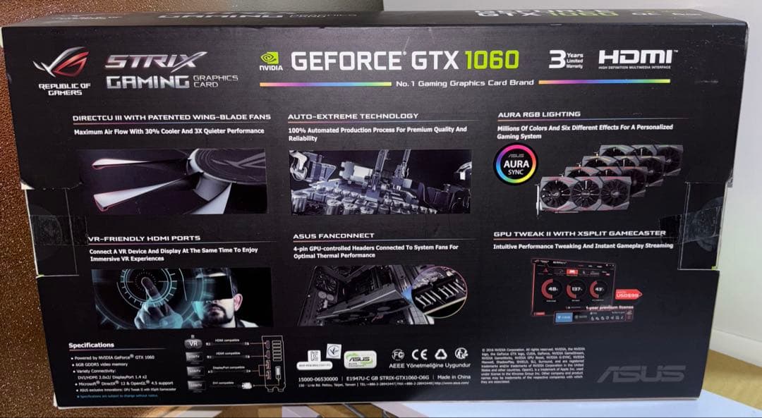 グラフィックボード・グラボ・ビデオカード ASUS ROG STRIX-GTX1060-O6G-GAMING