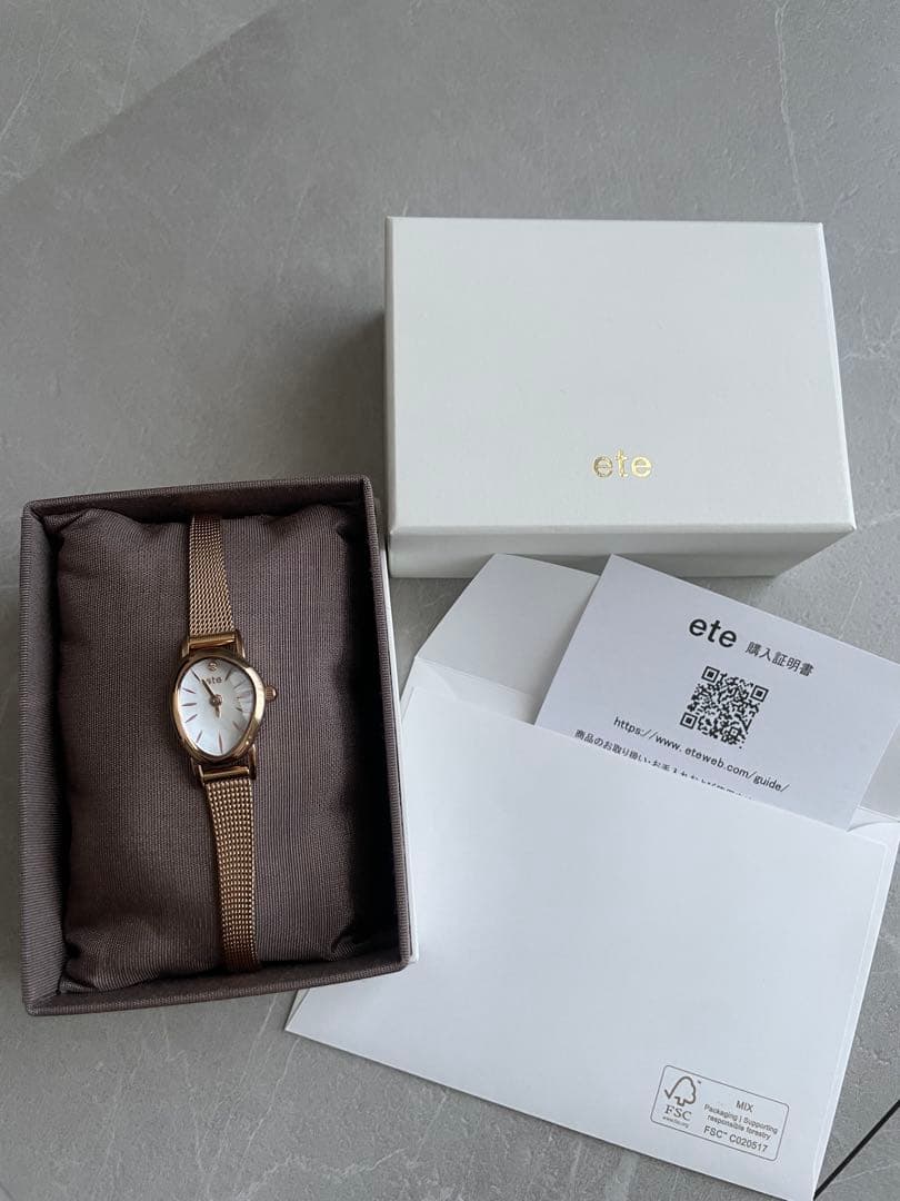 【購入証明証あり】ete ダイヤモンド ジェムフェイス メッシュベルト ウォッチ