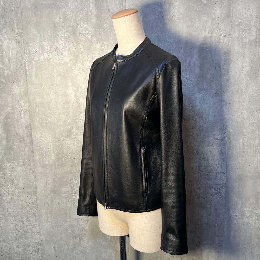 美品☆エストネーション 本革 羊革 ラムレザー ライダースジャケット 柔らかい革