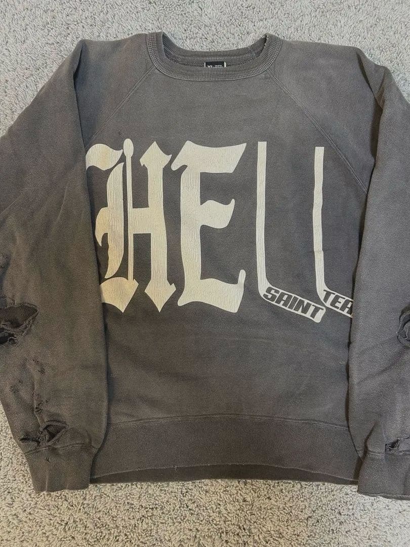 ©SAINT Mxxxxxx XL セントマイケル デニムティアーズ スウェット