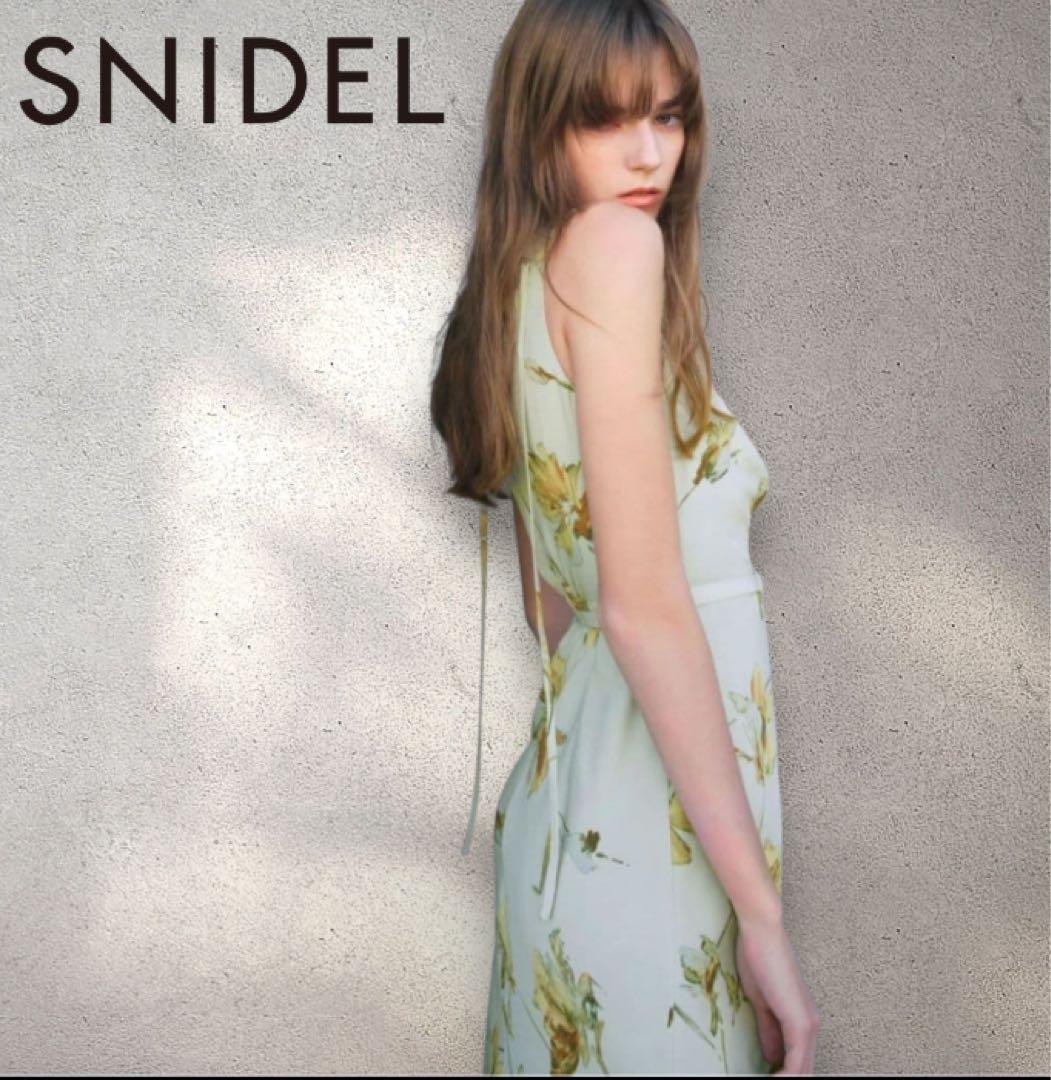 SNIDEL ペイントフラワープリントワンピース ミント 1