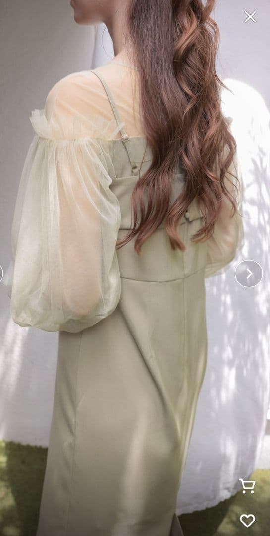 ロージービスチェワンピース イエローグリーン