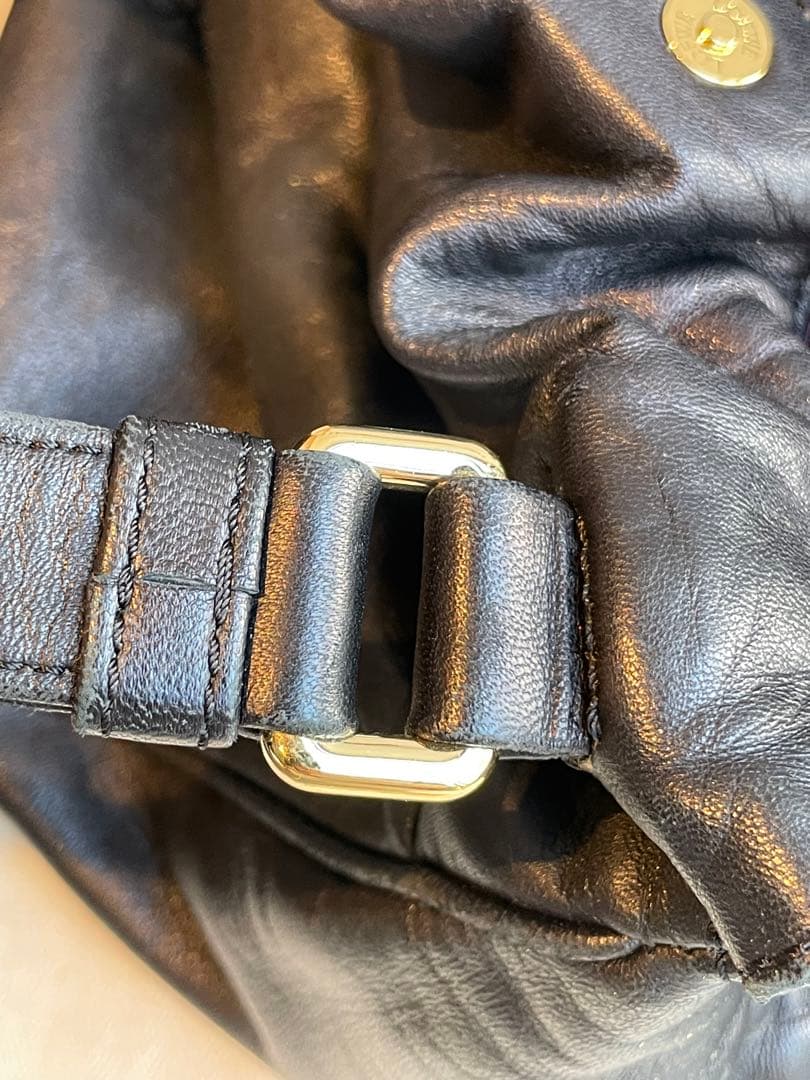 【美品】LOEWE ナッパレザー アナグラム　ハンドバッグ ブラック 黒