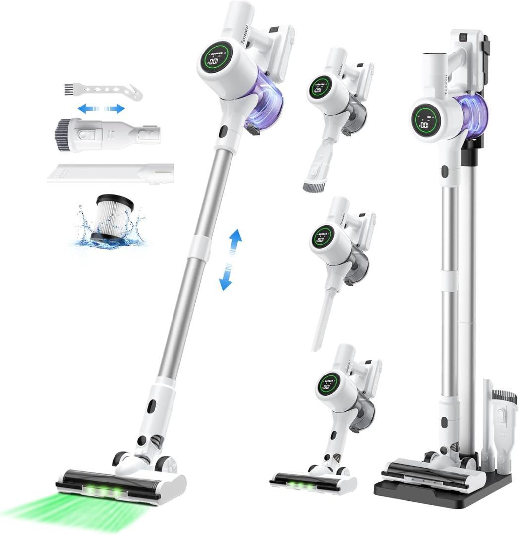 掃除機 コードレス　超強力吸引　最軽量　75分連続稼働　置くだけ充電スタンド