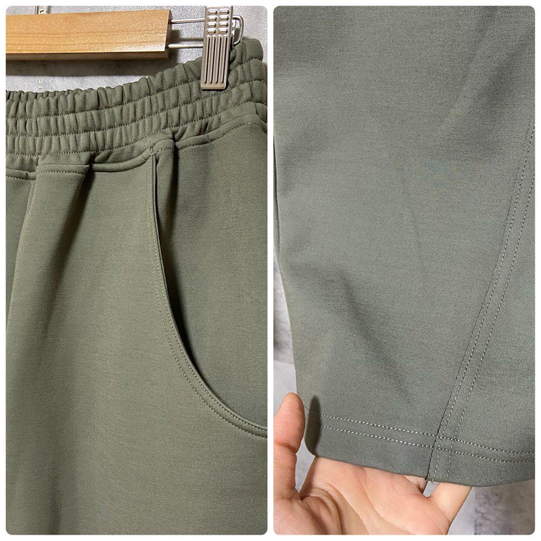 【Dignite collier】裏起毛カットカーブパンツ 新品 カーキ 緑