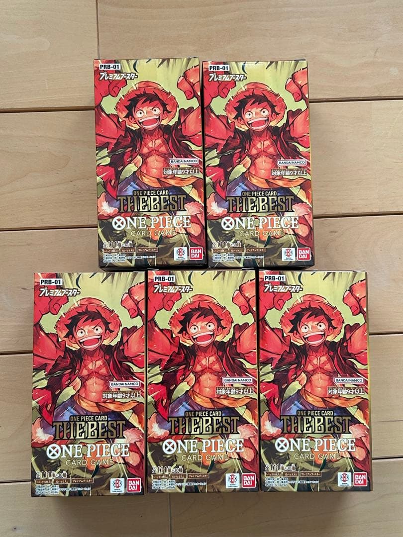 ワンピースカードザベスト　プレミアムブースター5BOX テープカット