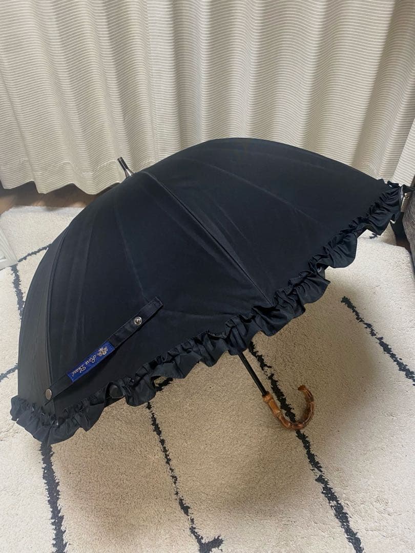 ロサブラン ショート 長傘 フリル ブラック 未使用品