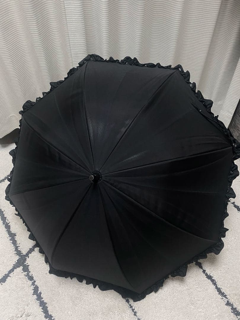 ロサブラン ショート 長傘 フリル ブラック 未使用品