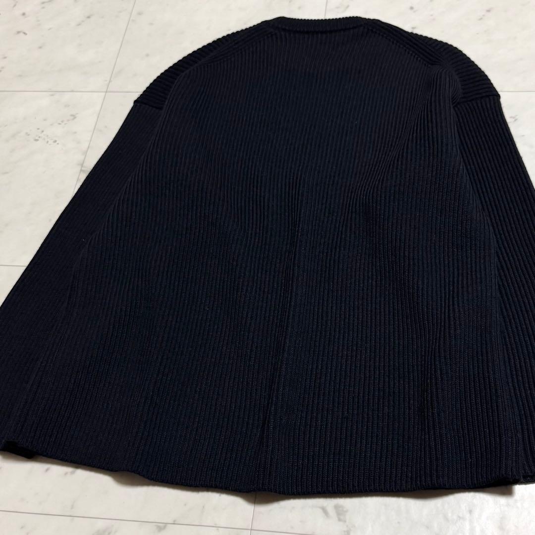 美品 AURALEE スーパーファインウール リブニット ビッグセーター 黒 4