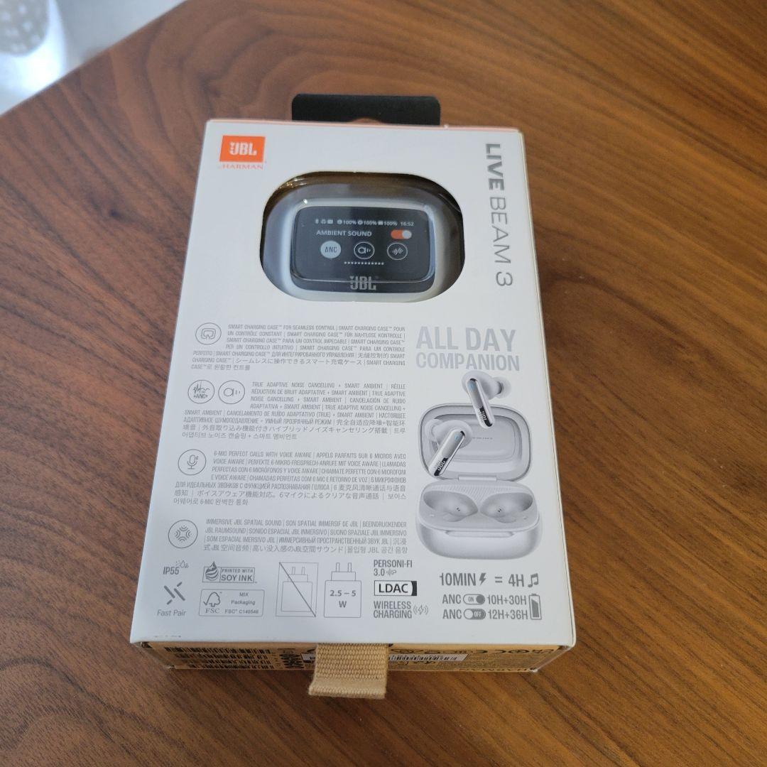 新品 JBL LIVE BEAM3 Bluetooth イヤホン シルバー