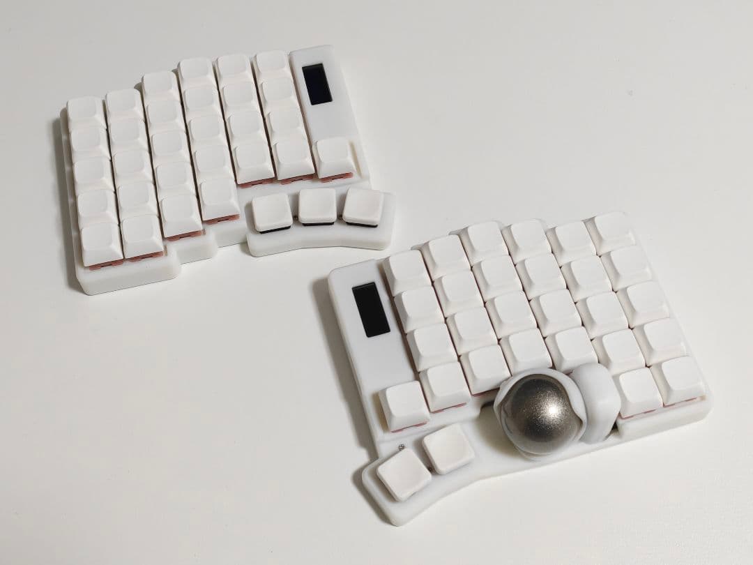 keyball61 完成品 自作キーボード 左右分割 ホワイト