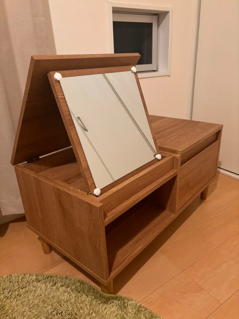 LOWYA テーブルドレッサー　ロータイプ鏡台　収納