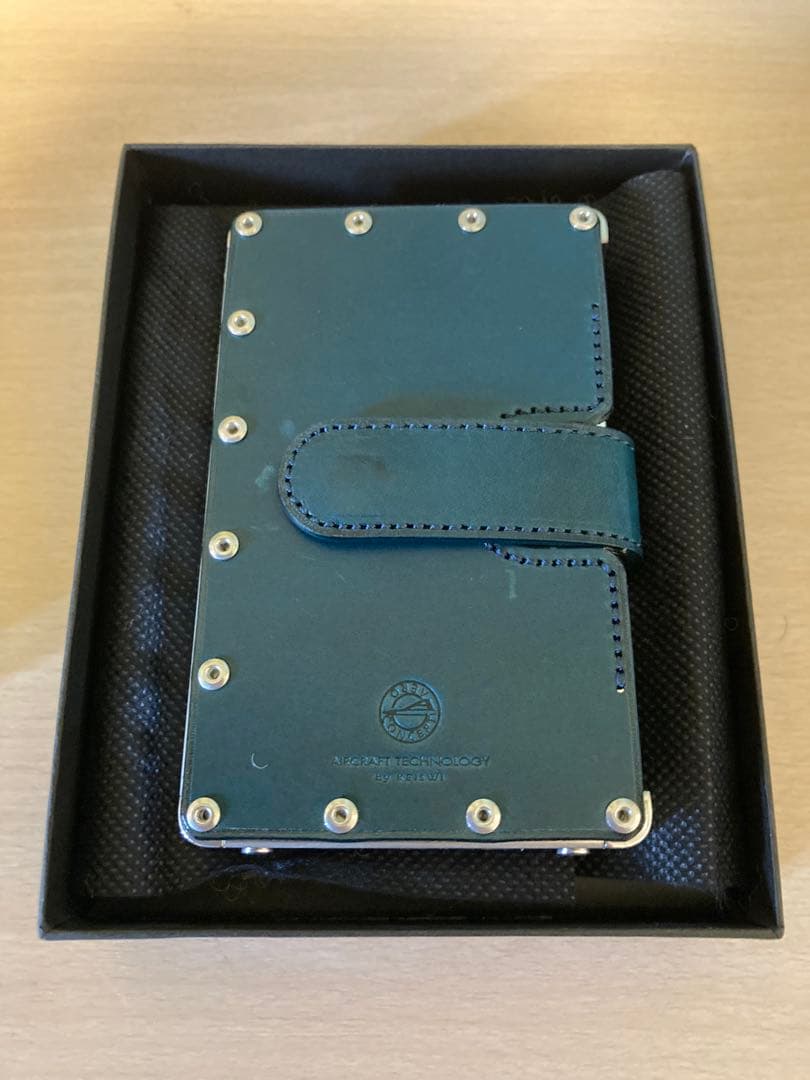 AERO CONCEPT. エアロコンセプト　ネイビー レザー 名刺入れ 箱付き