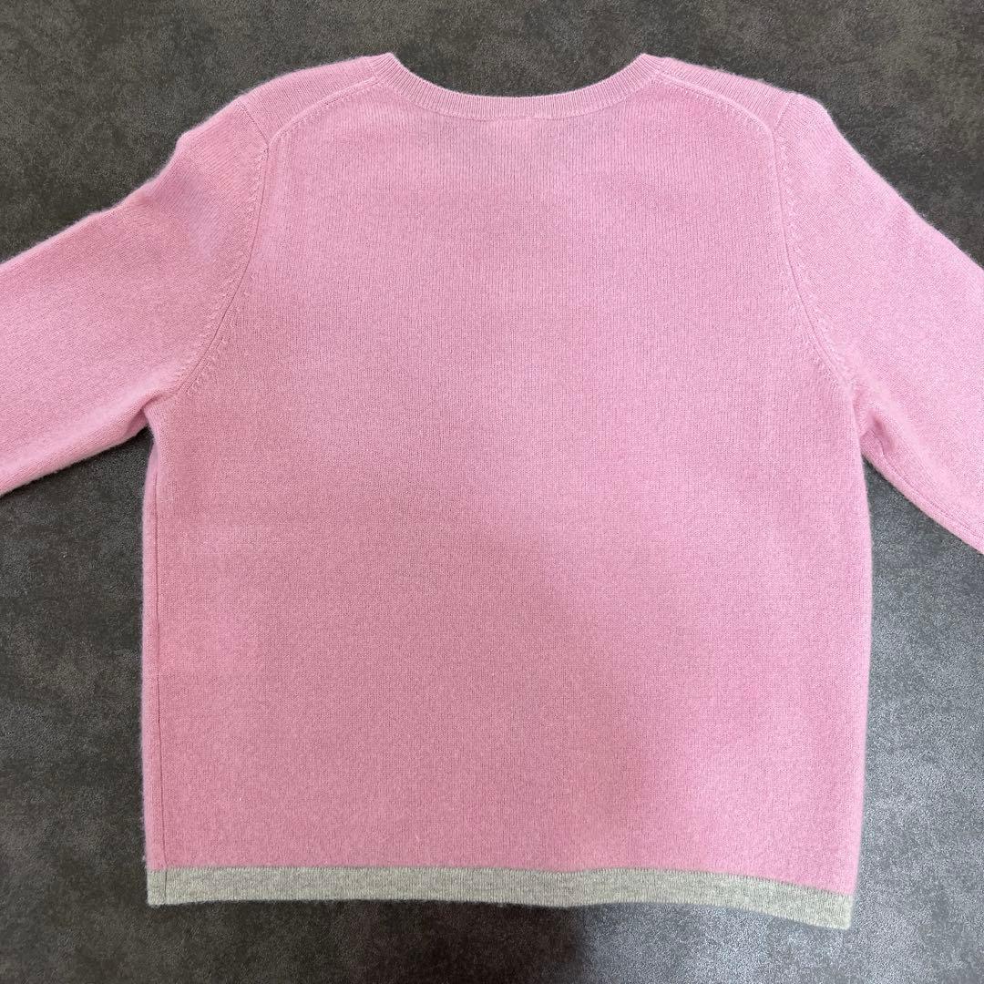 カシミヤ100% ピンク グレー 長袖カーディガン