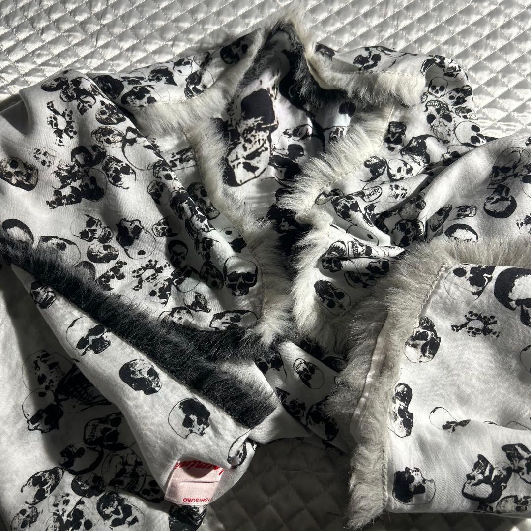 ノゾミイシグロ スカル柄ファースカーフ ストール ドクロ Y2K archive