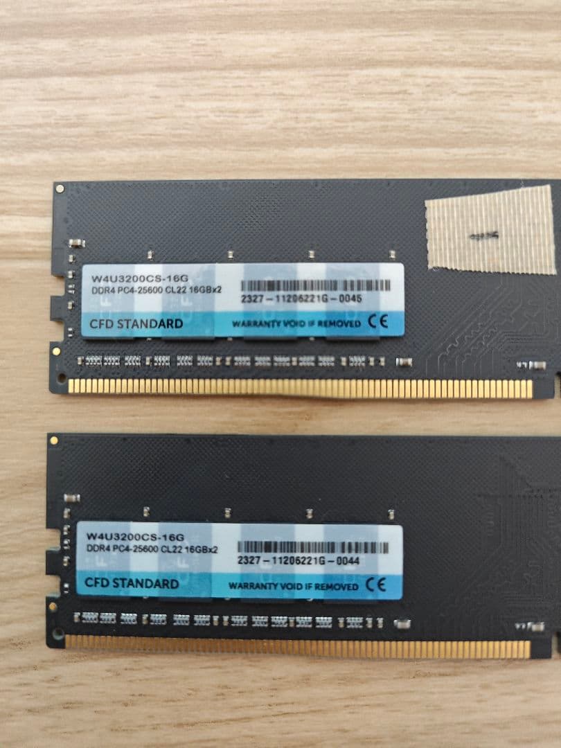 ジャンク 品CFD DDR4 3200 16GB×2枚組 メモリモジュール