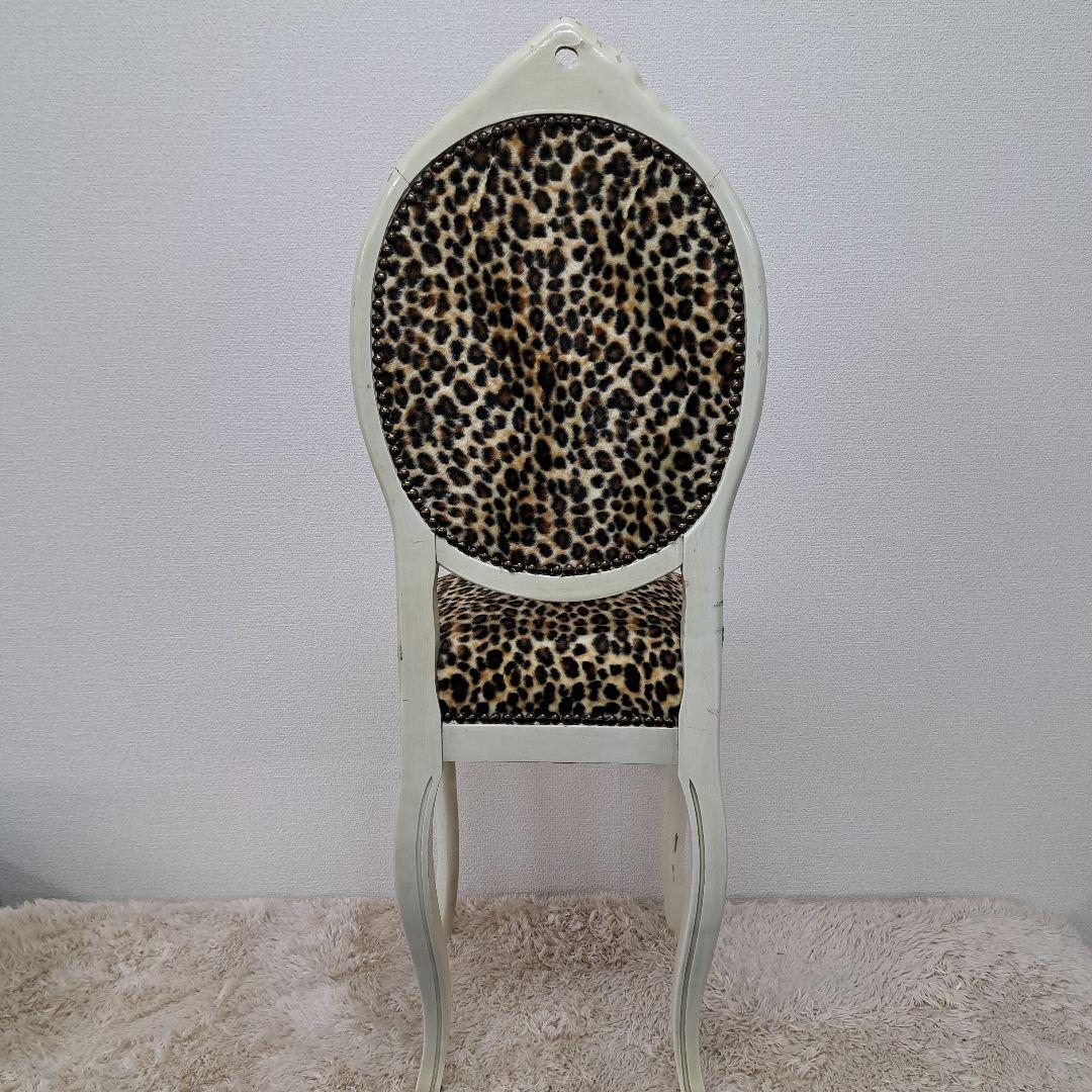 ♡アンティーク　ヒョウ柄 猫脚ダイニングチェア ♡