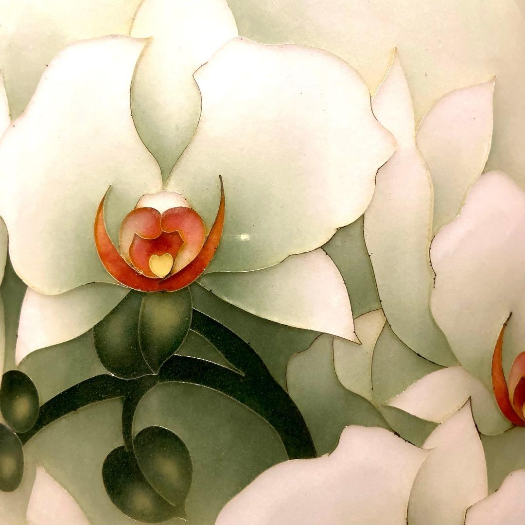 七寶花瓶　七宝焼 胡蝶蘭 花瓶　31㎝