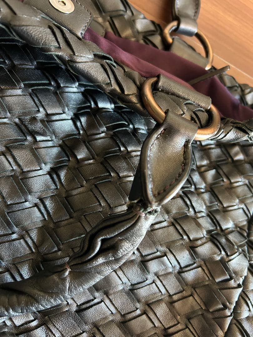 miu miu 編み込みレザーハンドバッグ