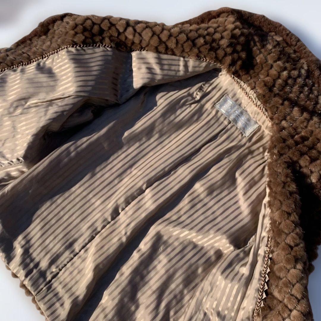 高級　サガミンク　毛皮　ハーフコート　ファー