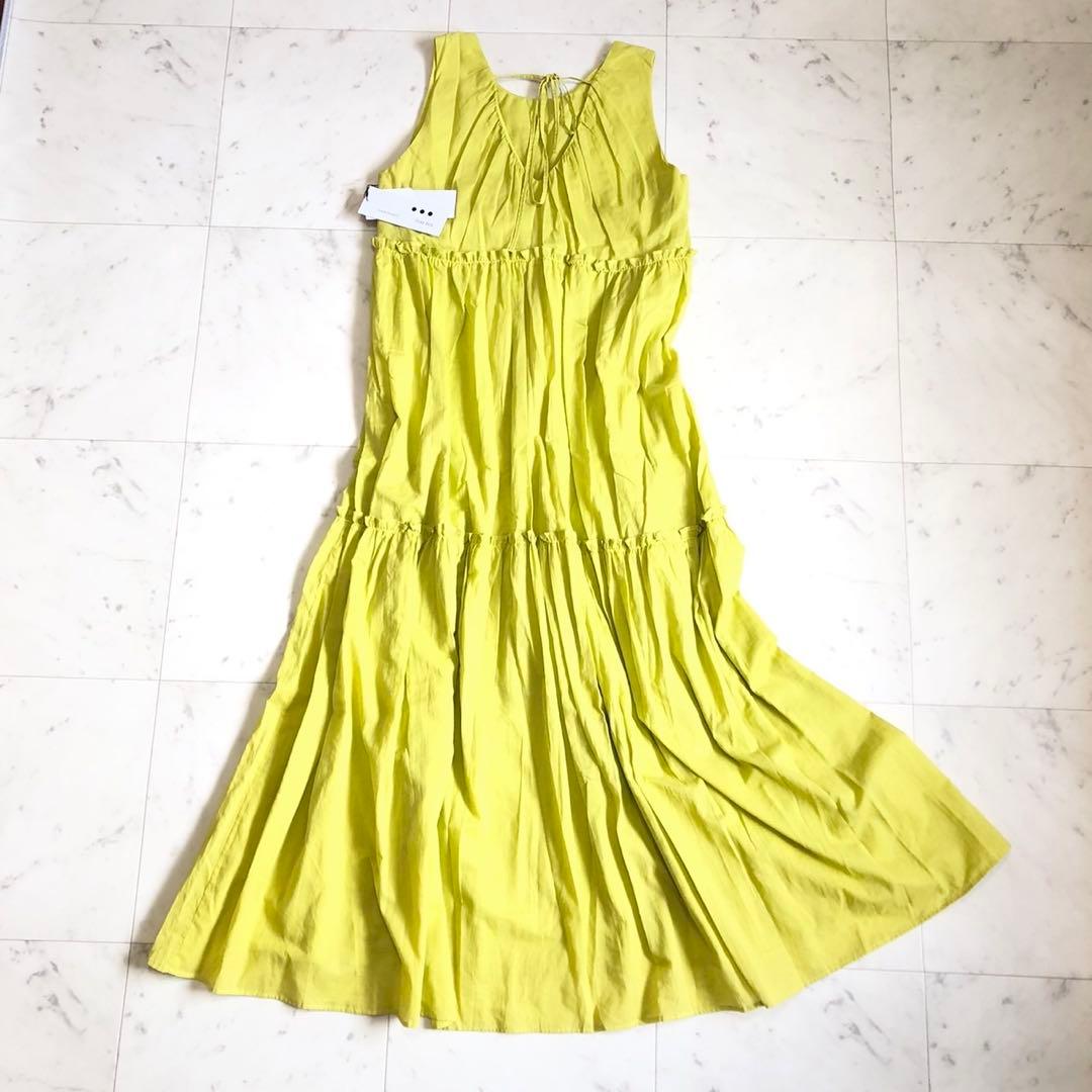 【新品タグ付】 three dots コットン100% ワンピース S