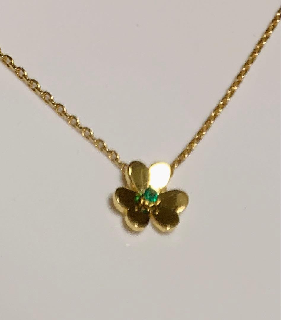 YG ミニフラワー エメラルド ネックレス